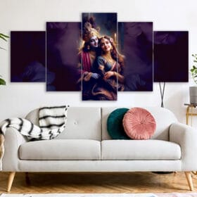 Radha Krishna Hindu Religious Canvas Wallboard