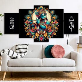 Sri Krishna Hindu Canvas Wallboard